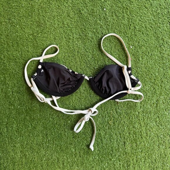Swirl Print Black & White String Bikini - Picture 2 of 2